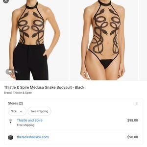 Thistle and spire Medusa snake bodysuit color black -toffee